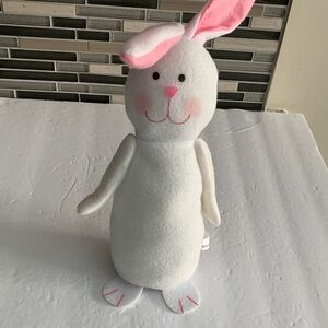 Handmade Cute White and Pink Bunny Plush Decor. Size:13 inches tall. Pre-Owned.